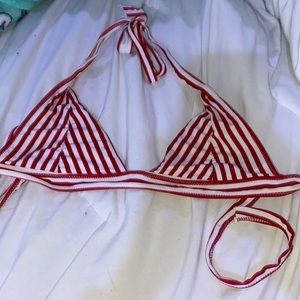 red striped bikini top